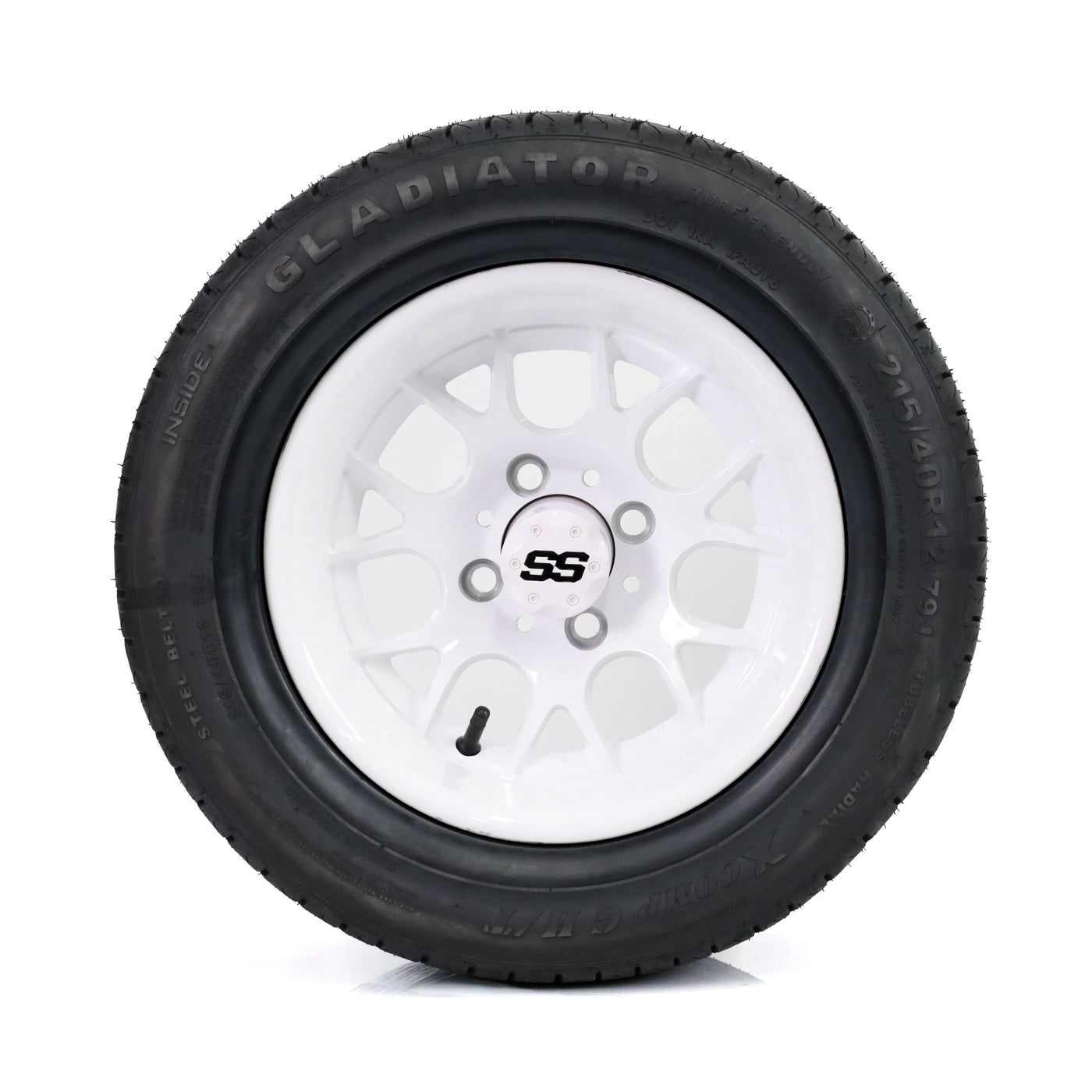 SS Wheels Alpha 12x7 Gloss White & X Comp H/T Tire Combo