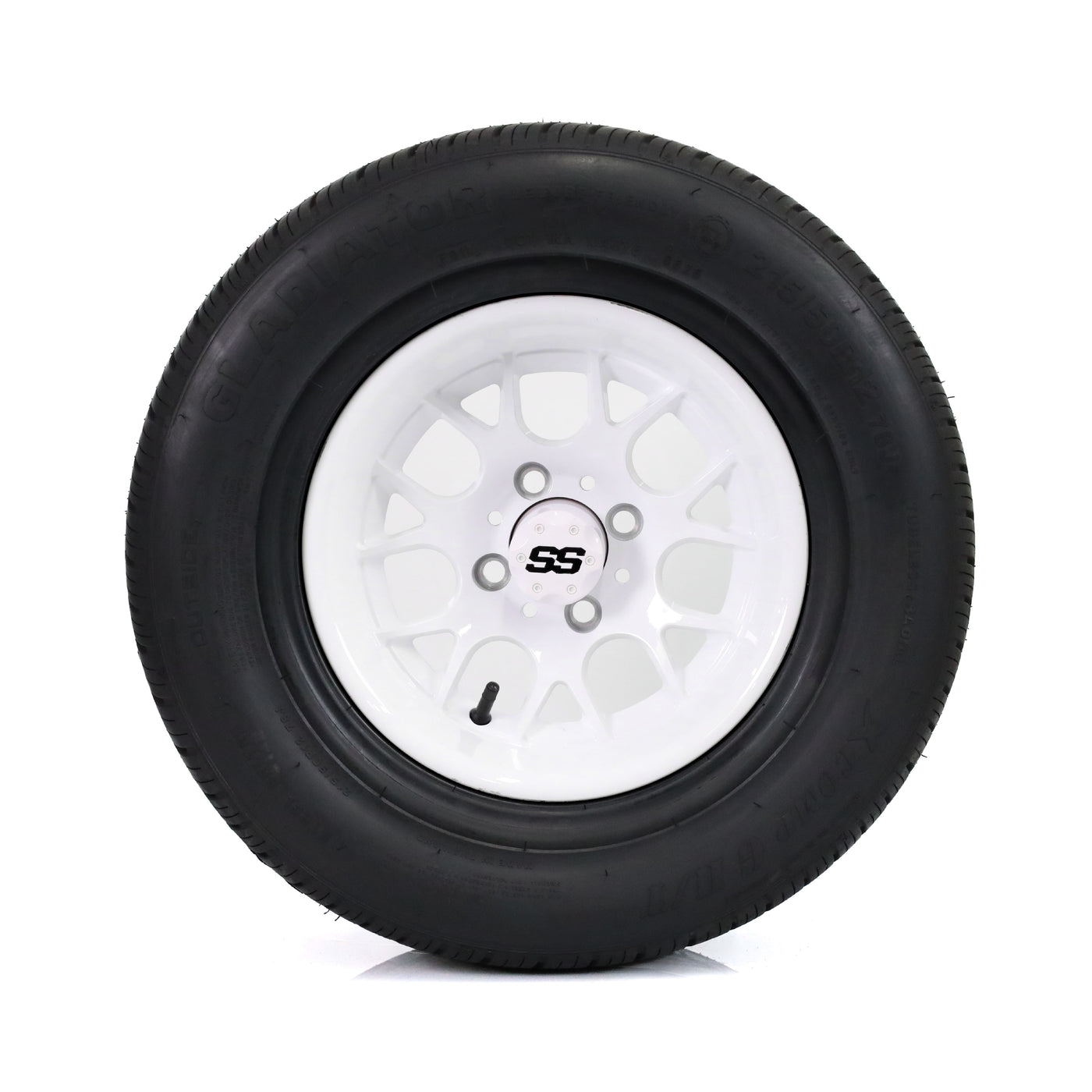 SS Wheels Alpha 12x7 Gloss White & X Comp H/T Tire Combo