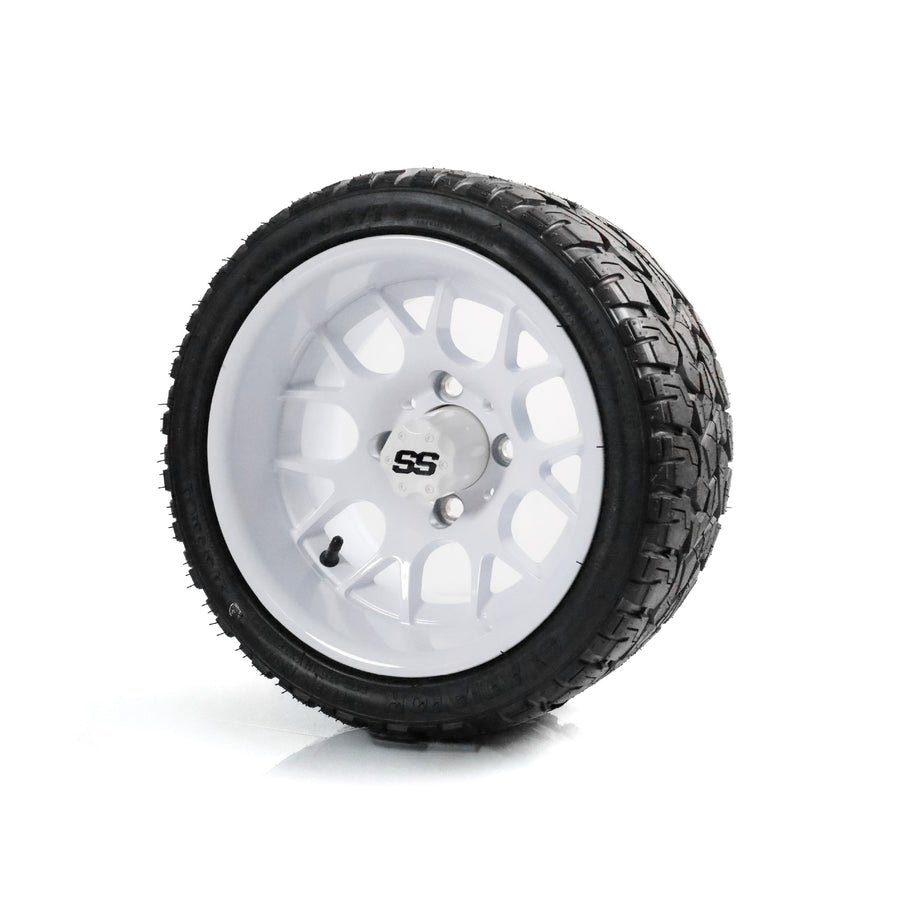SS Wheels Alpha 12x7 Gloss White & X Comp X/T Tire Package