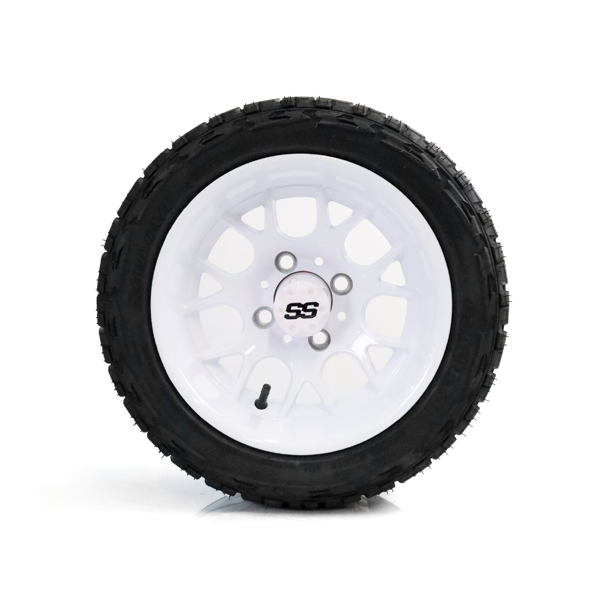 SS Wheels Alpha 12x7 Gloss White & X Comp X/T Tire Combo · Golf
