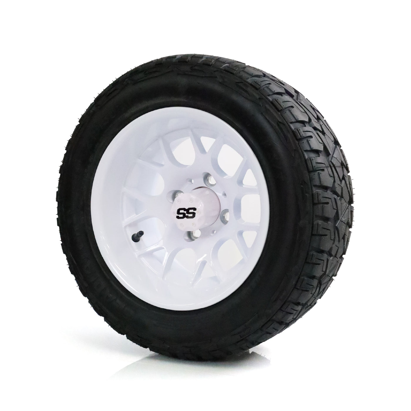 SS Wheels Alpha 12x7 Gloss White & X Comp X/T Tire Package