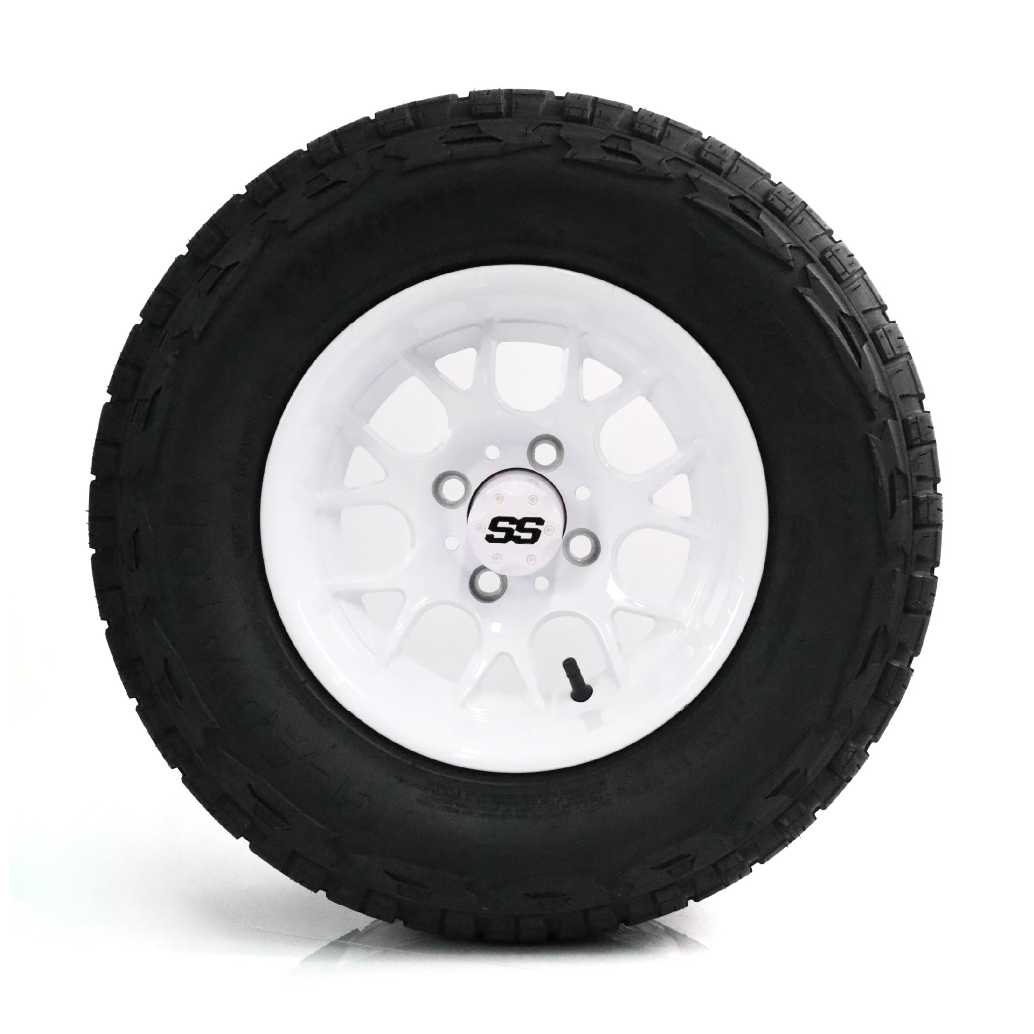 SS Wheels Alpha 12x7 Gloss White & X Comp X/T Tire Combo · Golf
