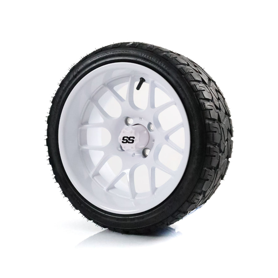 SS Wheels Alpha 14x7 Gloss White & X Comp X/T Tire Package