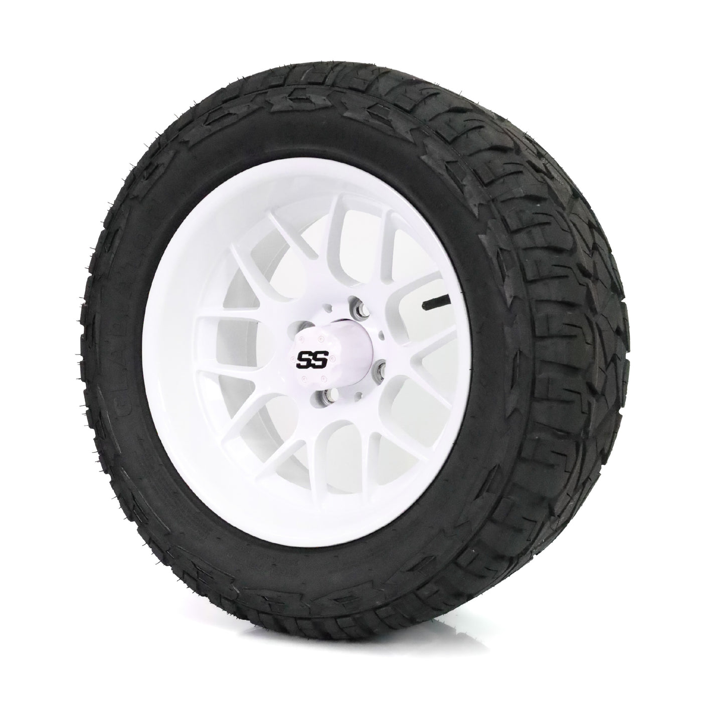 SS Wheels Alpha 14x7 Gloss White & X Comp X/T Tire Package