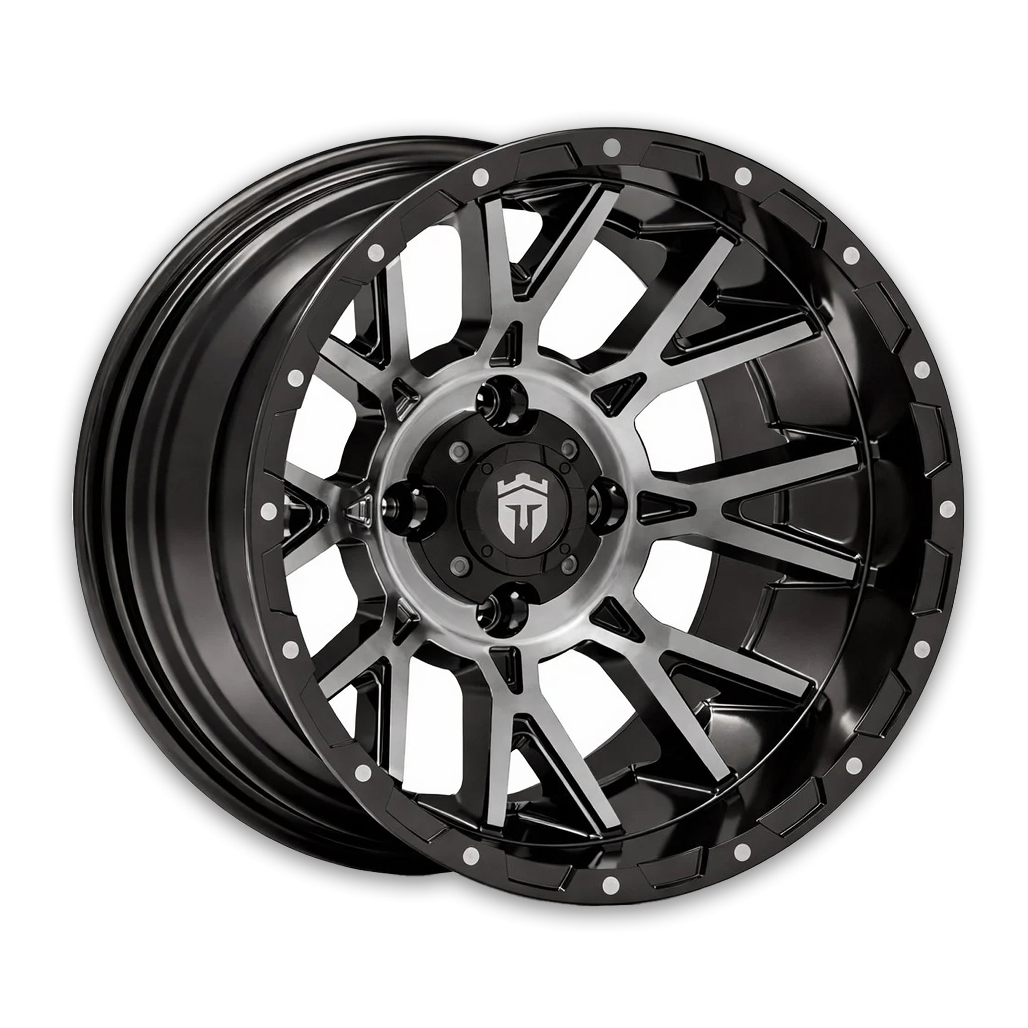 Empire Savage SV6 14x8 Gloss Black Tinted Machined Face Wheel with