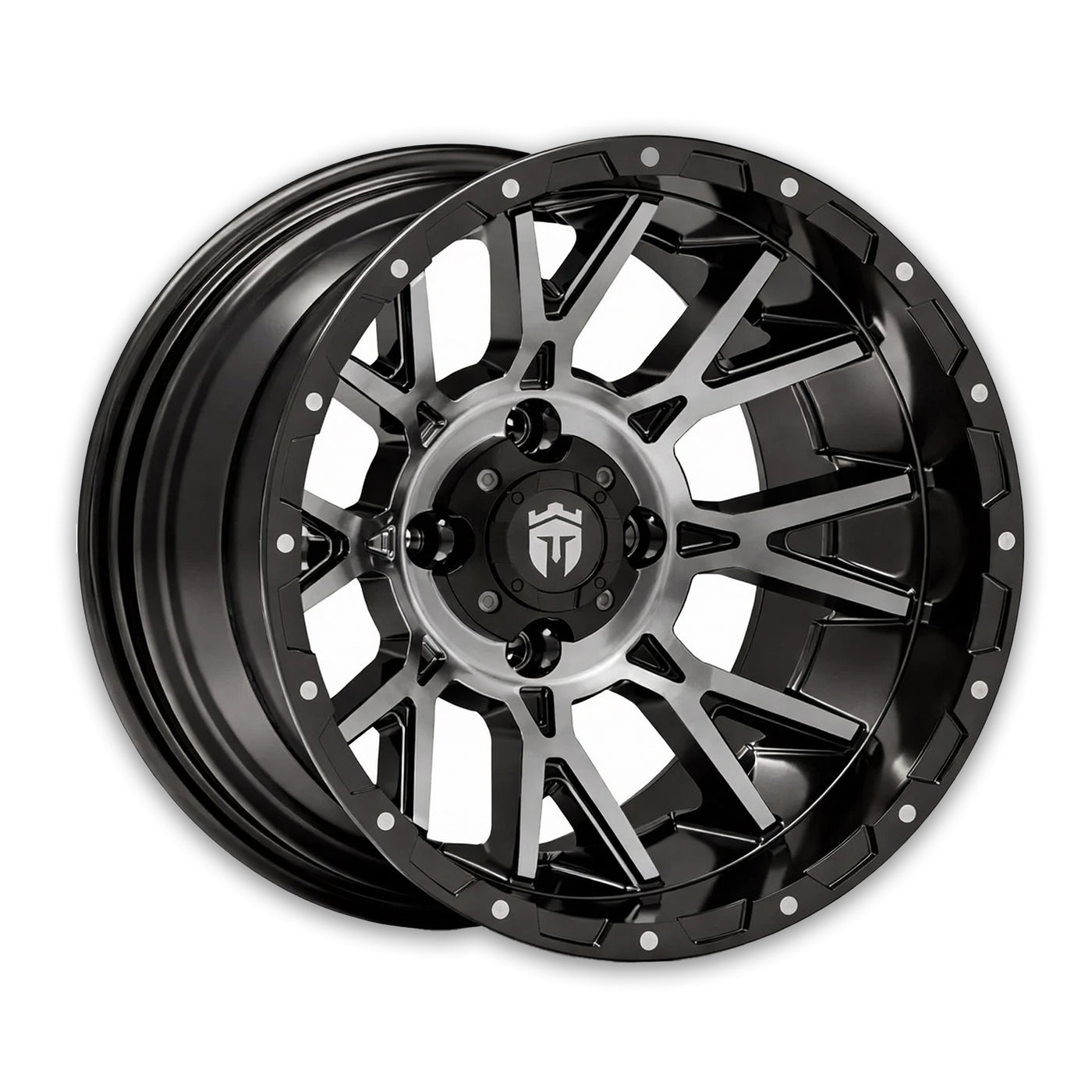 Empire Savage SV6 14x8 Gloss Black Tinted Machined Face Wheel with X Comp Golf X/T Tire