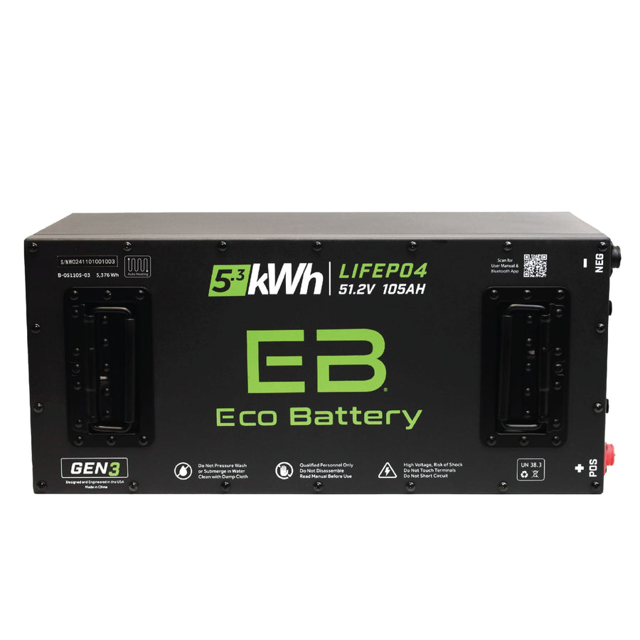 Eco Battery 51V 105AH Skinny LiFePO4 Battery / Heated