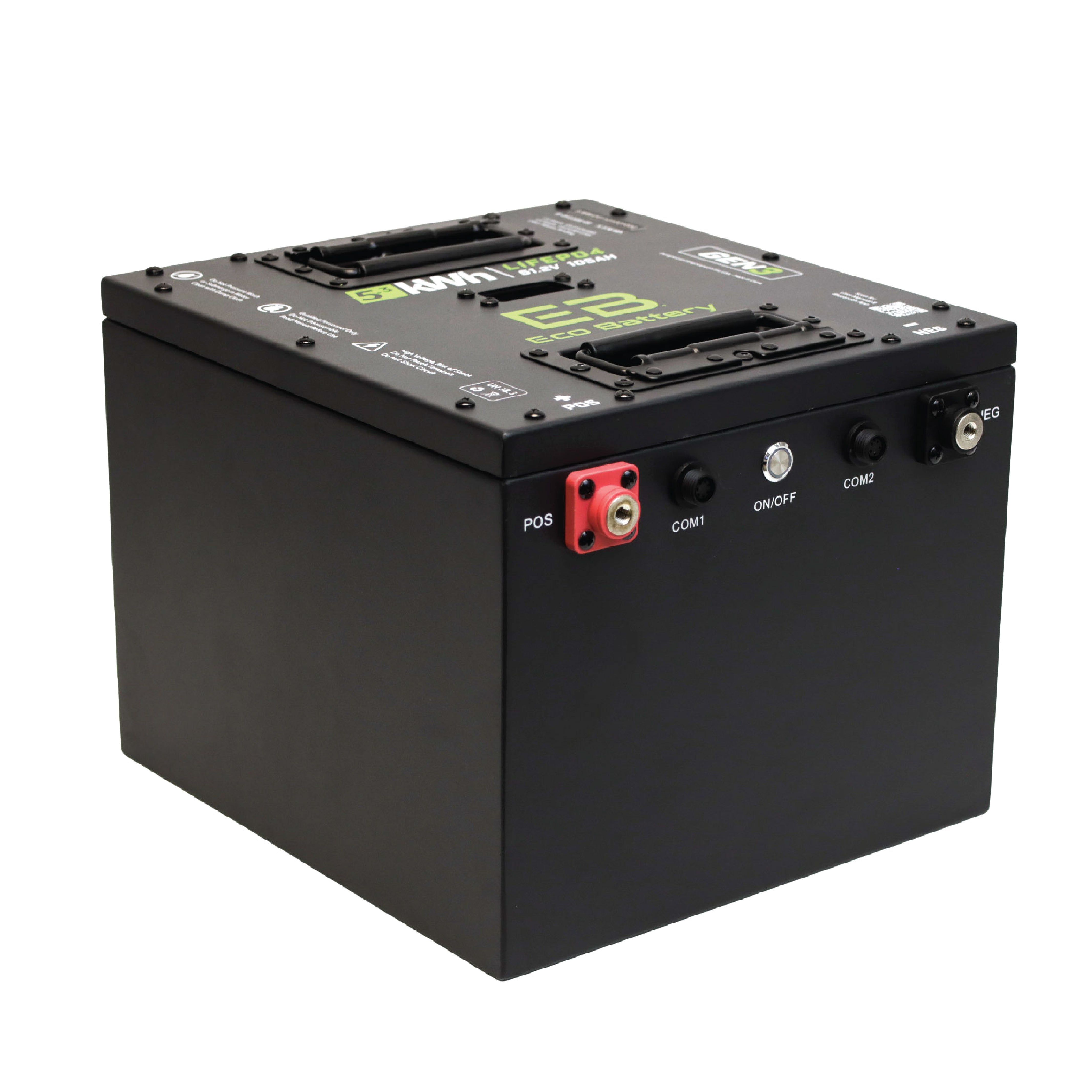 Eco Battery 51V 105Ah Thru-Hole LiFePO4 Battery / Heated