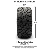 Xcomp® Gladiator 205x35-R14 Steel Belt Radial Golf Cart Tire