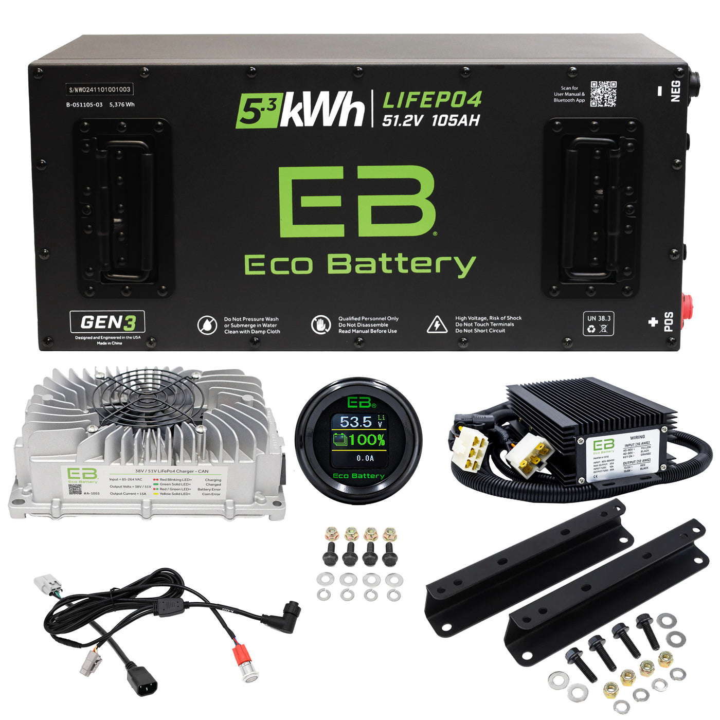 EcoBattery 48V (51V) 105AH Bundle
