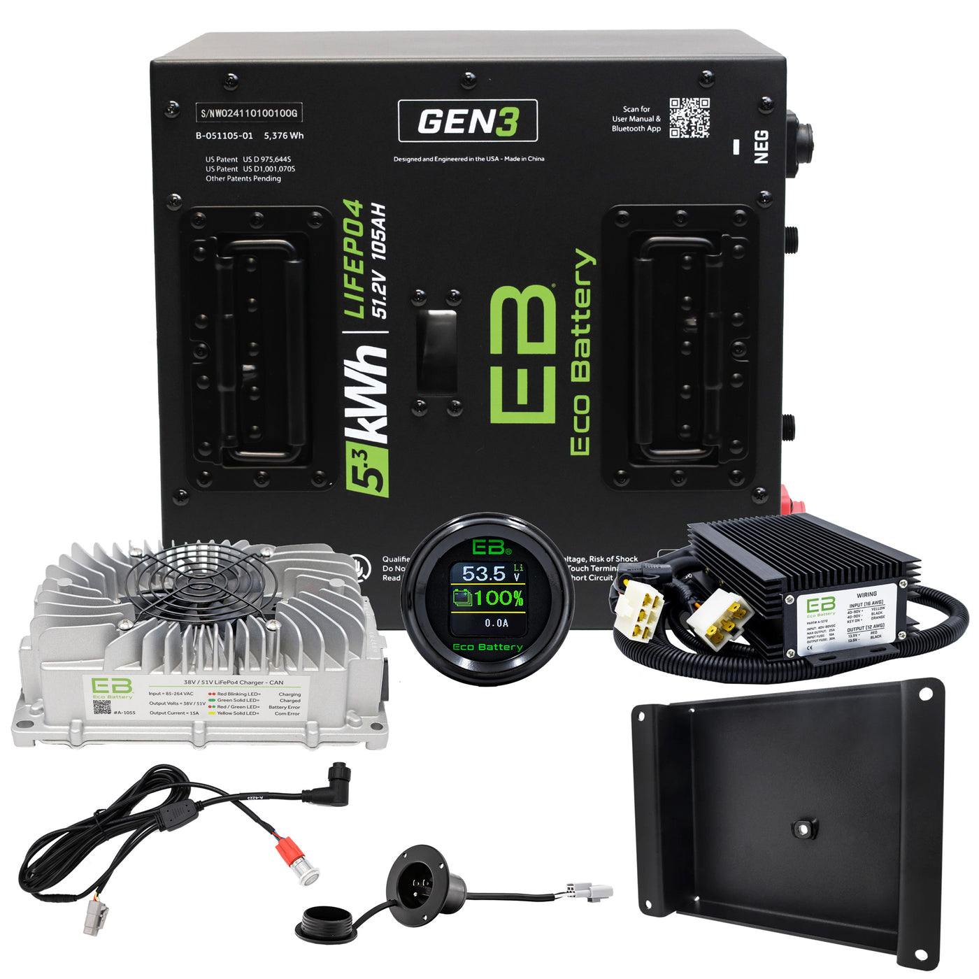 EcoBattery 48V (51V) 105AH Bundle