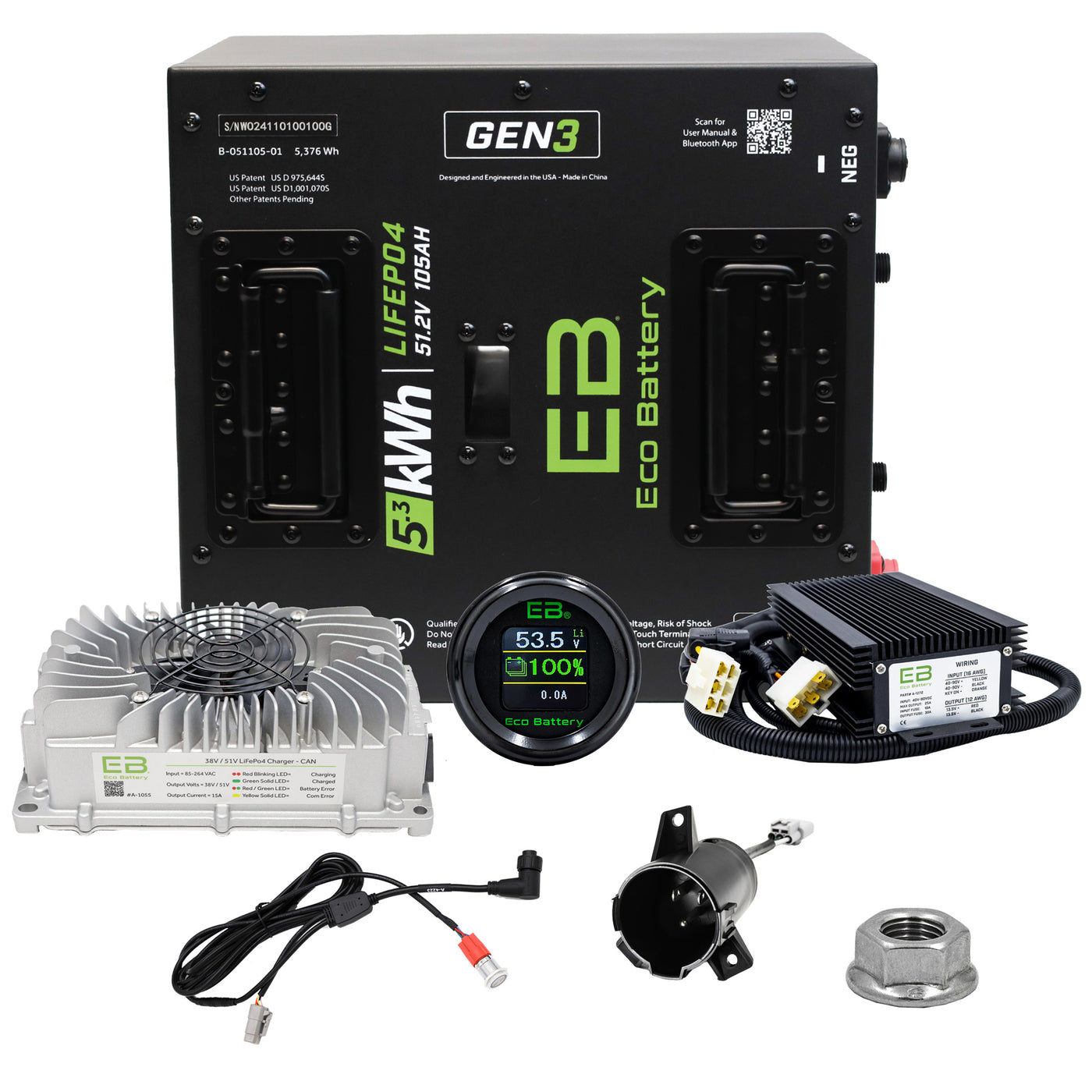 EcoBattery 48V (51V) 105AH Bundle