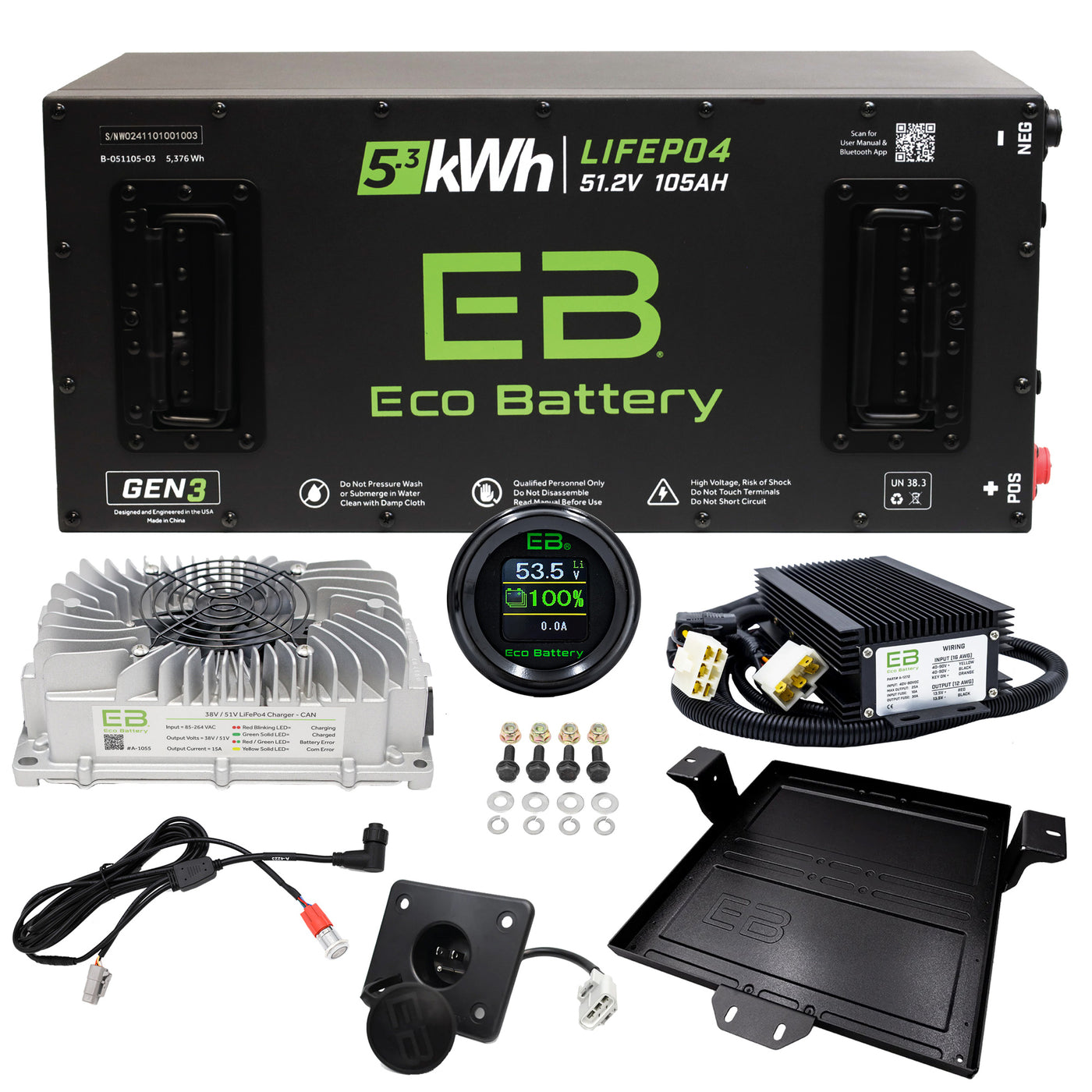 EcoBattery 48V (51V) 105AH Bundle