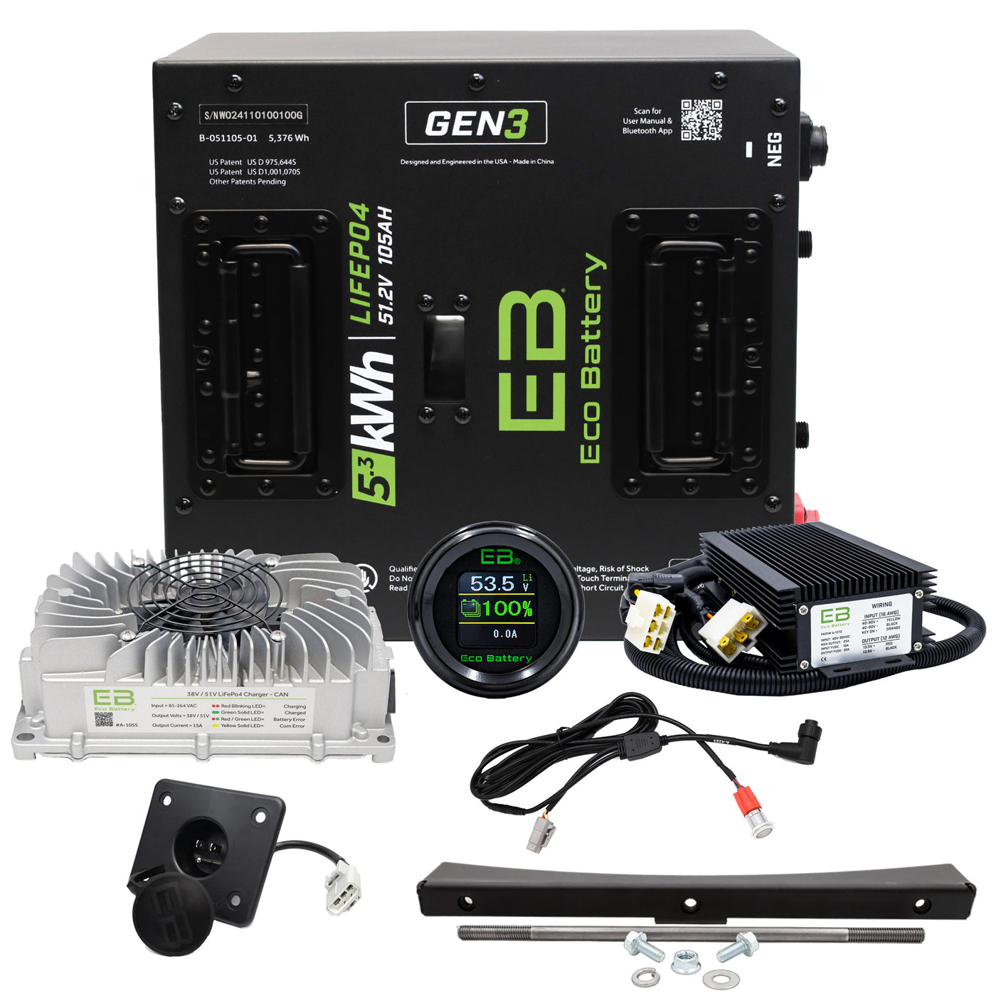 EcoBattery 48V (51V) 105AH Bundle