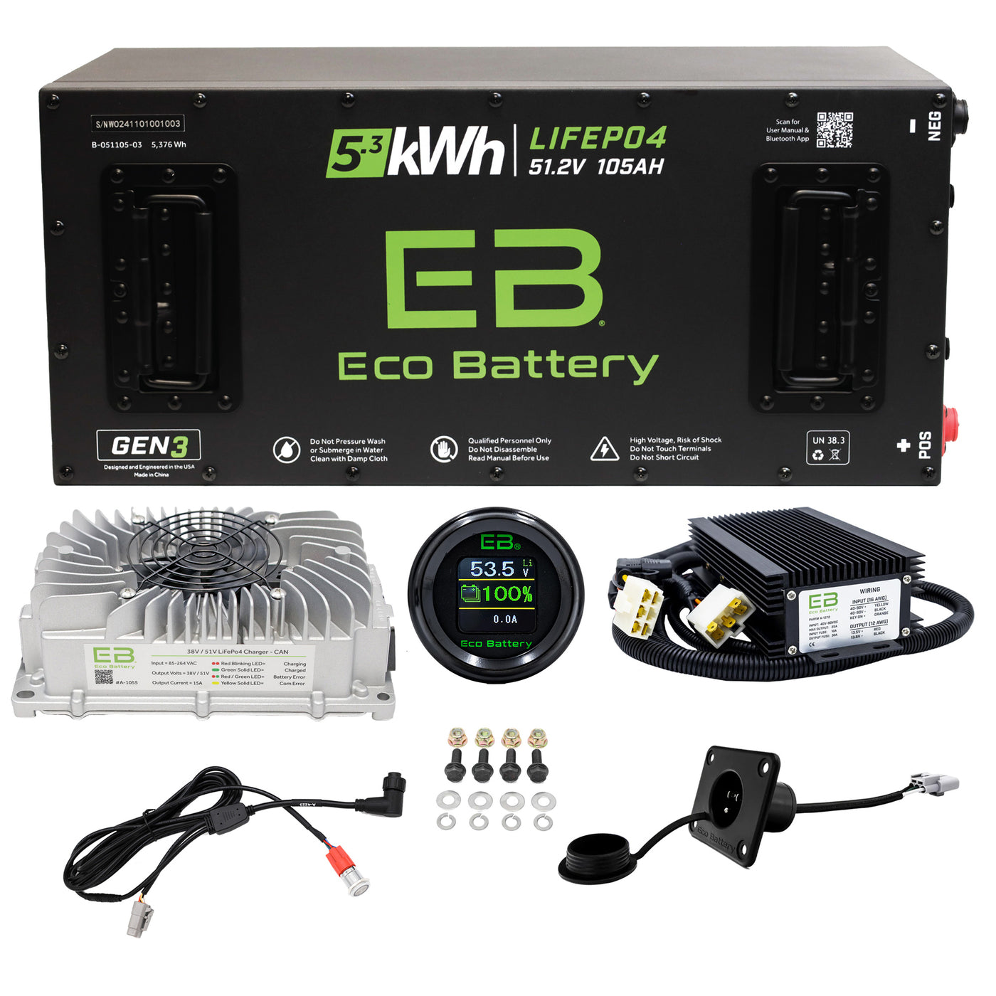 EcoBattery 48V (51V) 105AH Bundle