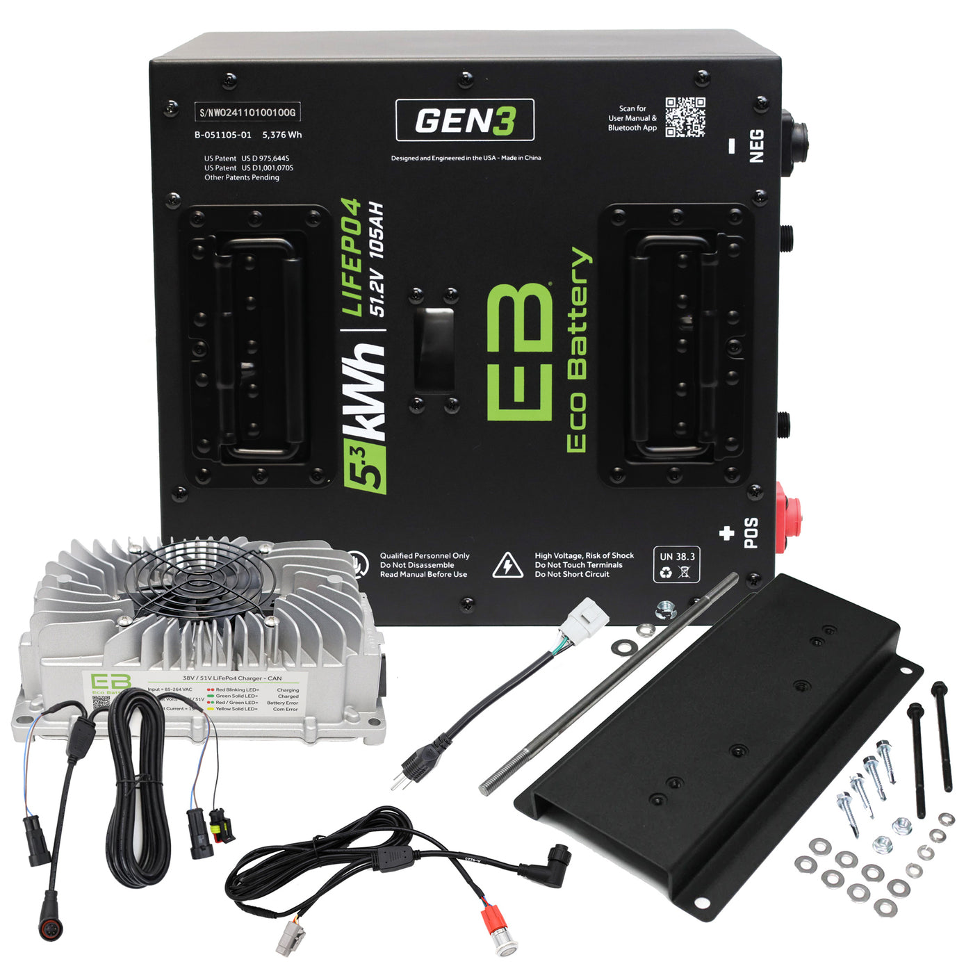 EcoBattery 48V (51V) 105AH Bundle