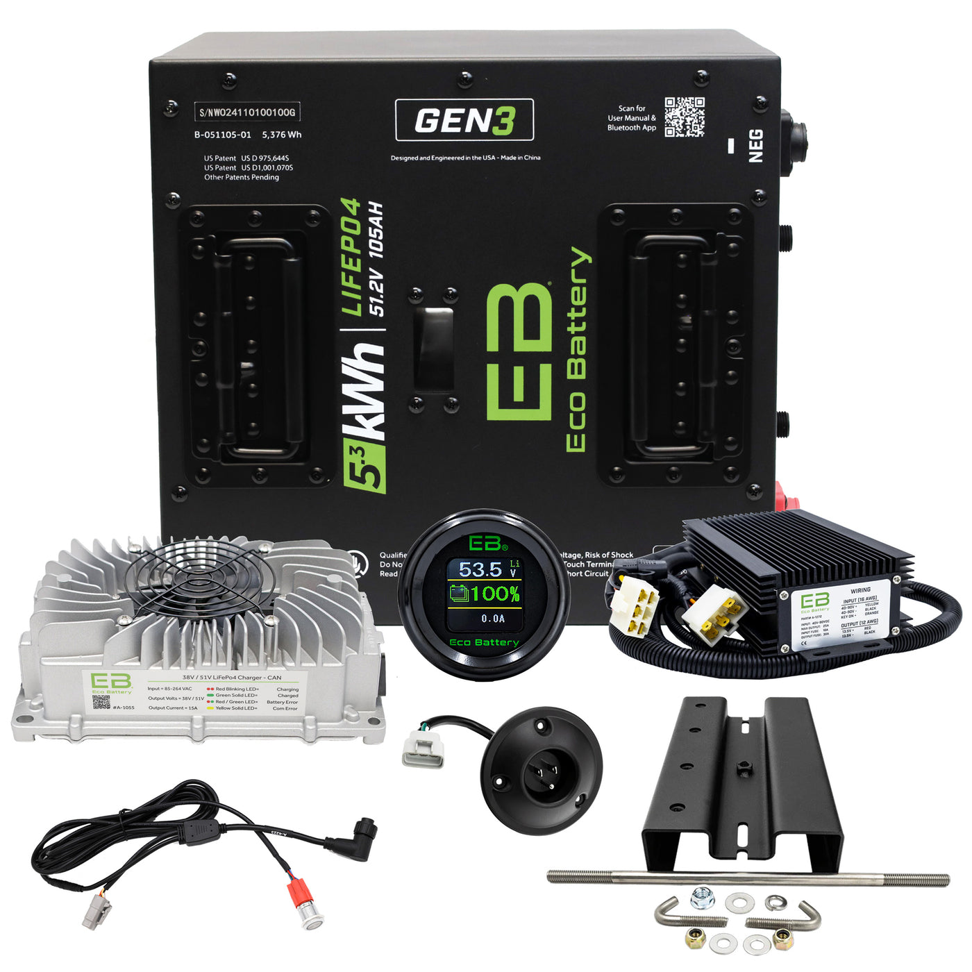 EcoBattery 48V (51V) 105AH Bundle