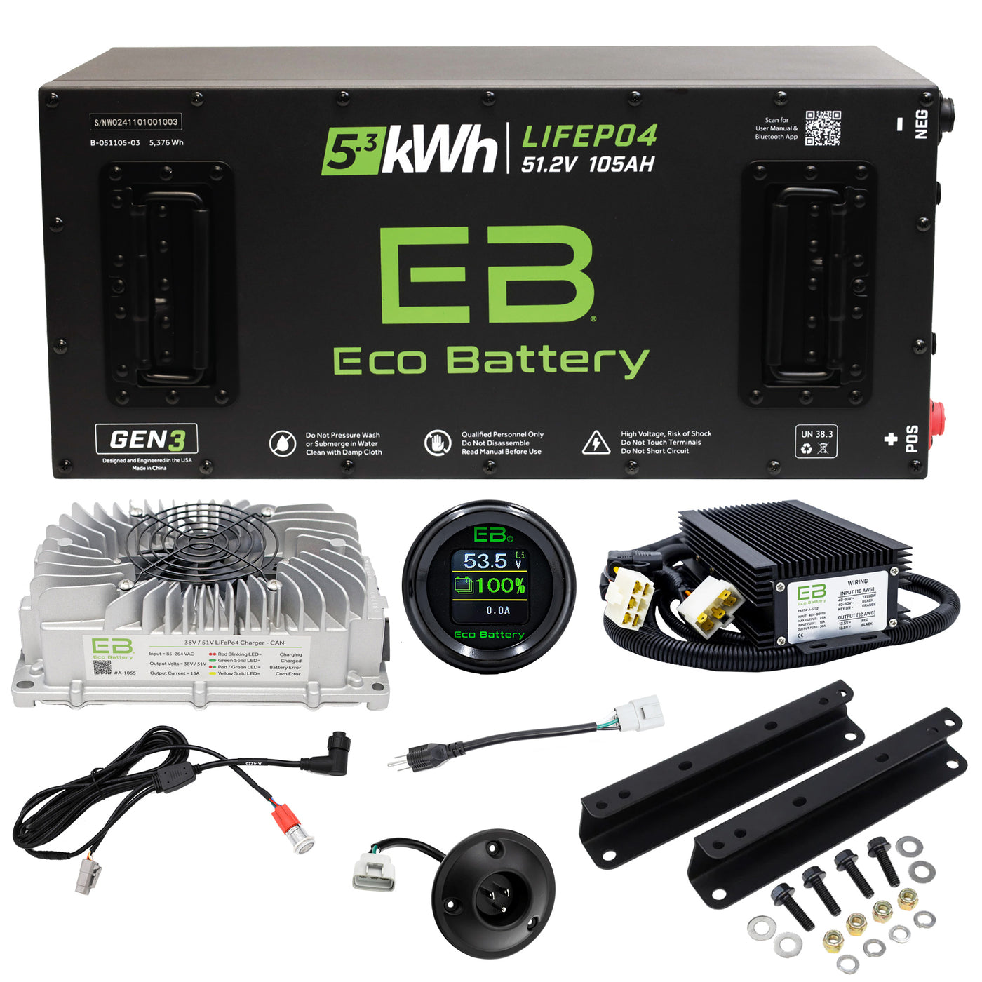 EcoBattery 48V (51V) 105AH Bundle