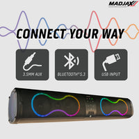 MadJax Decibel 26-Inch Golf Cart Soundbar with Bluetooth, RGB Lights & 500W Audio