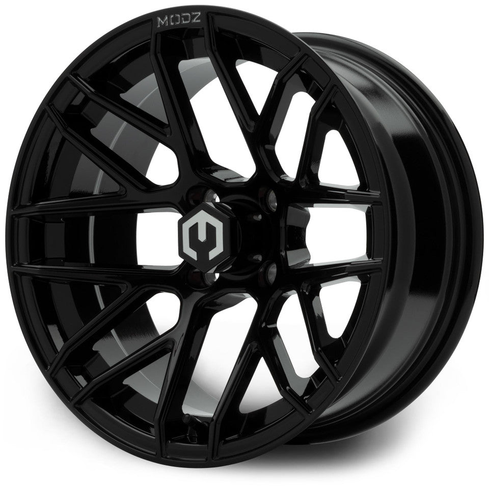 MODZ® Matrix Glossy Black 15" Golf Cart Wheel