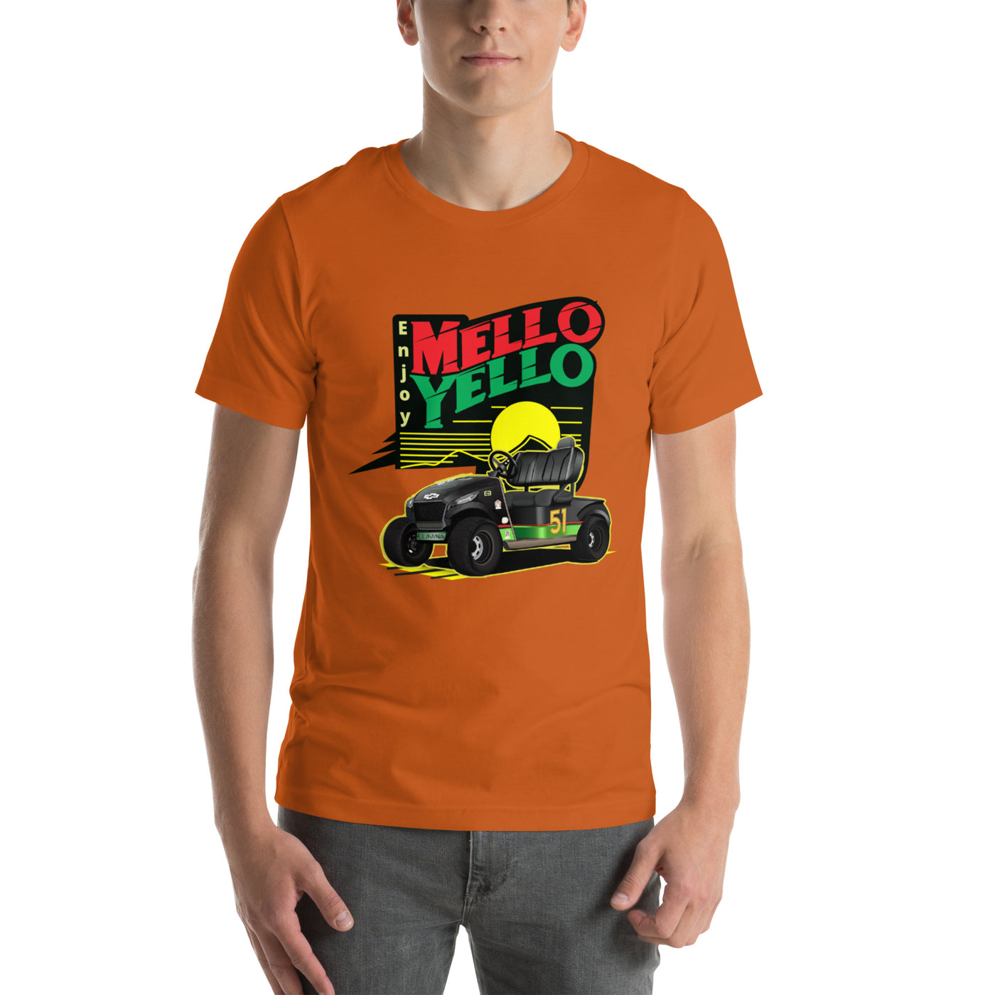 OnlyCarts Mellow Yellow Days of Thunder Golf Carts Modified Canvas 3001 shirt