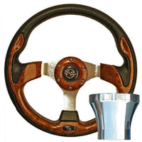GTW Steering Wheel Kit, Woodgrain/Rally 12.5 W/Chrome Adapter, Yamaha