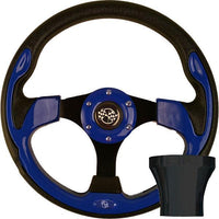 GTW Steering Wheel Kit, Blue/Rally 12.5 W/Black Adapter, Club Car Precedent