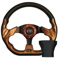 GTW Steering Wheel Kit, Woodgrain/Race 12.5 W/Black Adapter, CLub Car