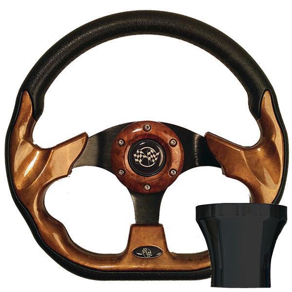 GTW STEERING WHEEL KIT, WOODGRAIN/RACE 12.5 W/BLACK ADAPTER, CC