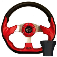 GTW Steering Wheel Kit, Red/Race 12.5 W/Black Adapter, Club Car Precedent