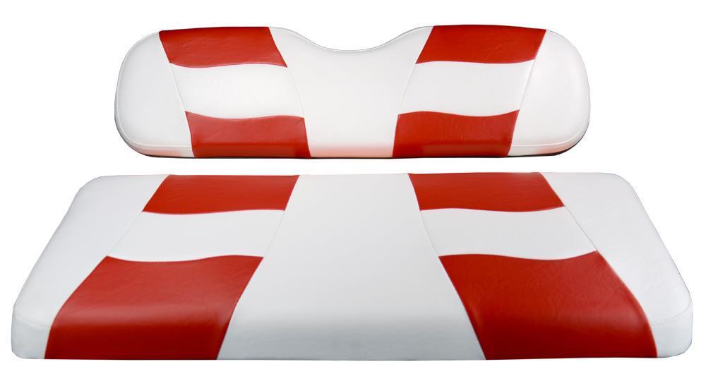 Madjax RIPTIDE White/Red Two-Tone Seat Cover for Club Car DS