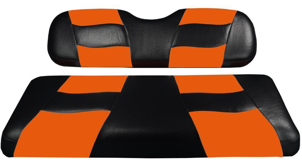 Madjax RIPTIDE Black/Orange Two-Tone Seat Covers for Club Car DS