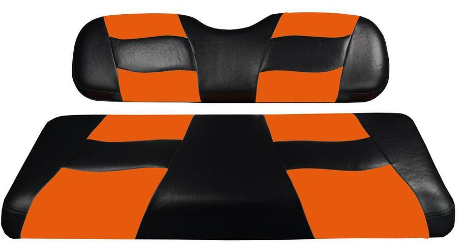 Madjax RIPTIDE Black/Orange Two-Tone Seat Covers for E-Z-Go TXT