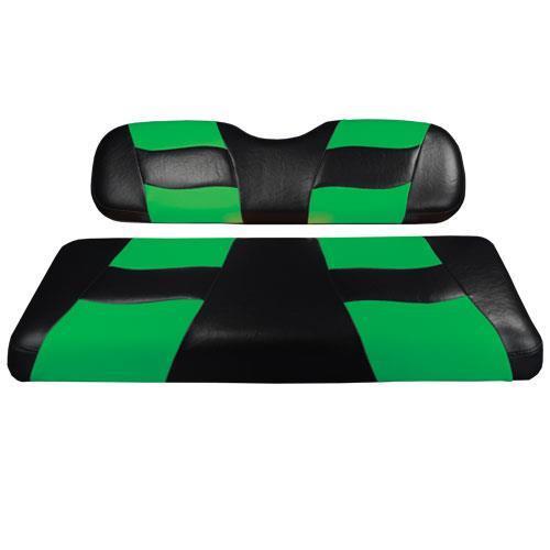 Madjax RIPTIDE Blk/LimeCool Green Two-Tone Front Seat Covers DS