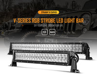Auxbeam 32" Straight LED RGB Cree light bar WITH 12V converter