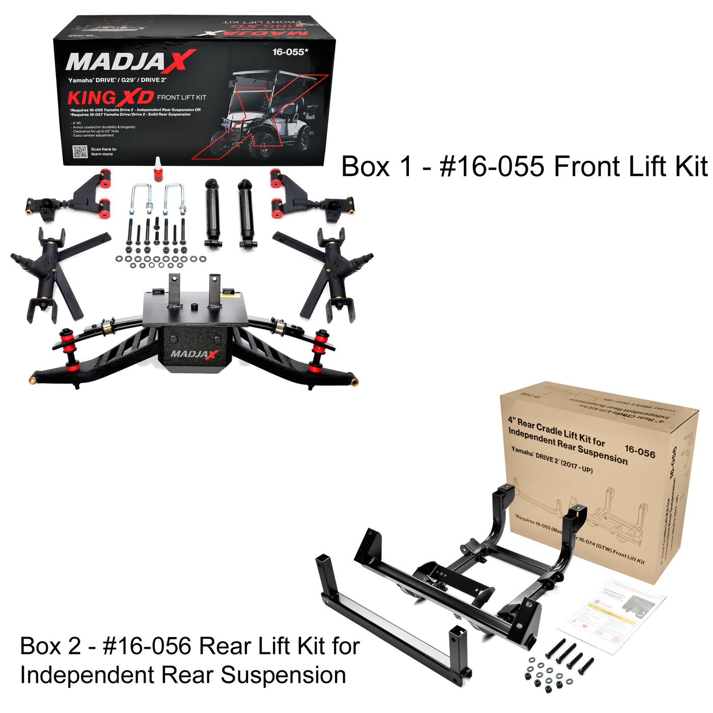 4" Madjax King XD Lift Kit for Yamaha G29/Drive/Drive2 with Independent rear suspension