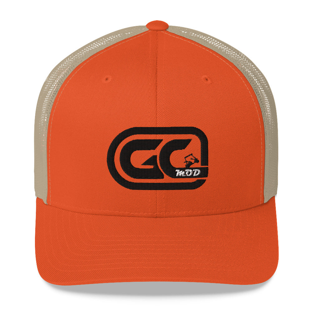 Golf Carts Modified GCMod black logo trucker hat