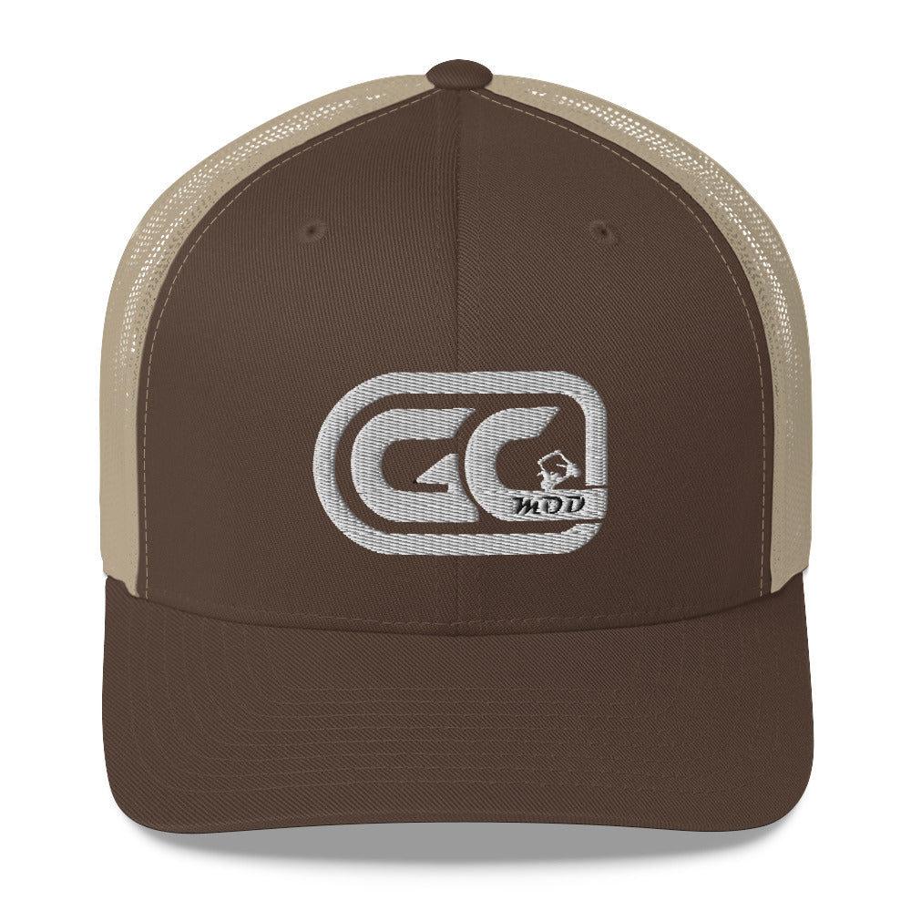 Golf Carts Modified GCMod White logo trucker hat